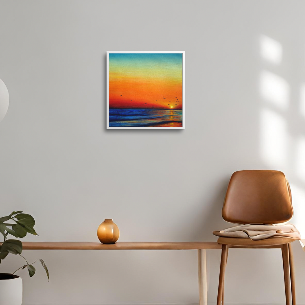 Sunset on a beach: Original Acrylic Painting