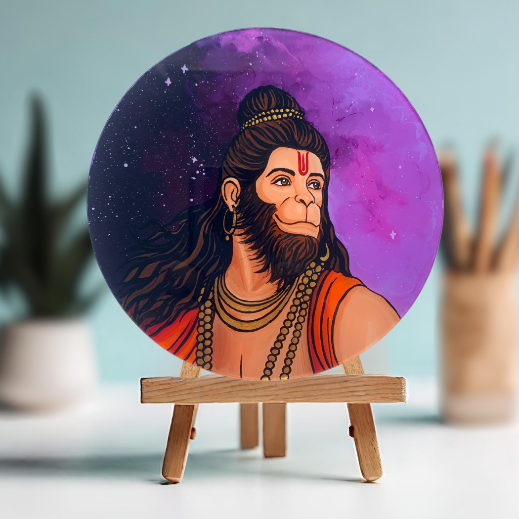 Hanuman Original Glass Painting