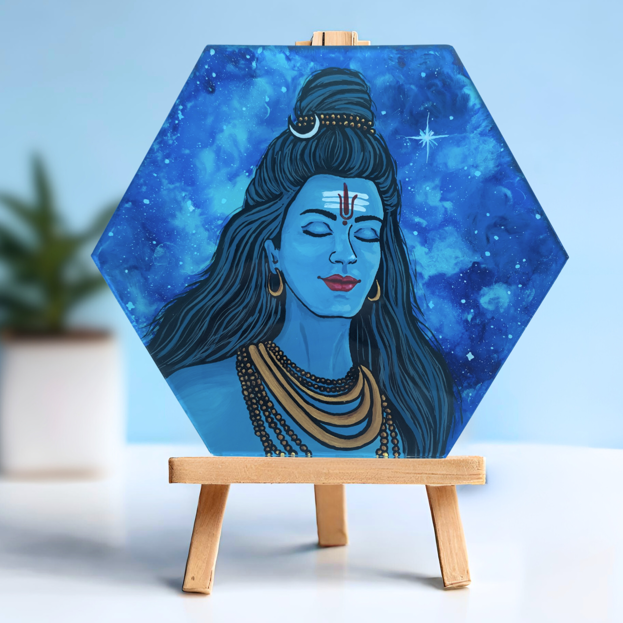 Lord Shiva Original Glass Painting