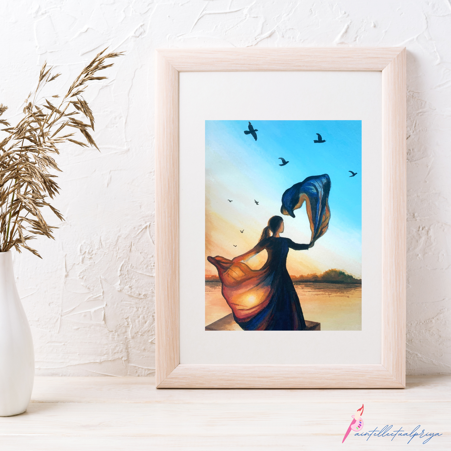 Art Print Of Enchanting Sunset Dance of a Girl | Wall Art Home Decor