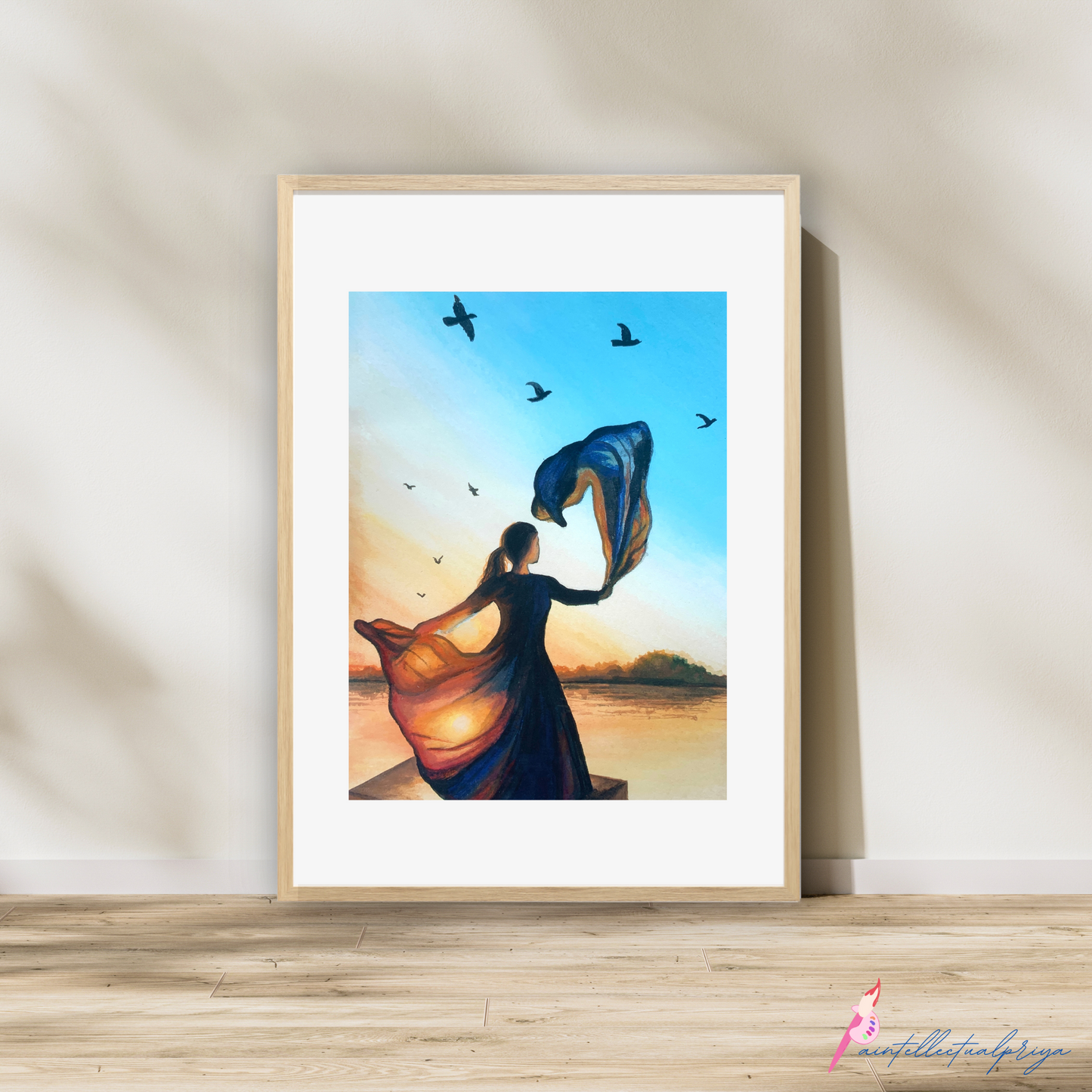 Art Print Of Enchanting Sunset Dance of a Girl | Wall Art Home Decor