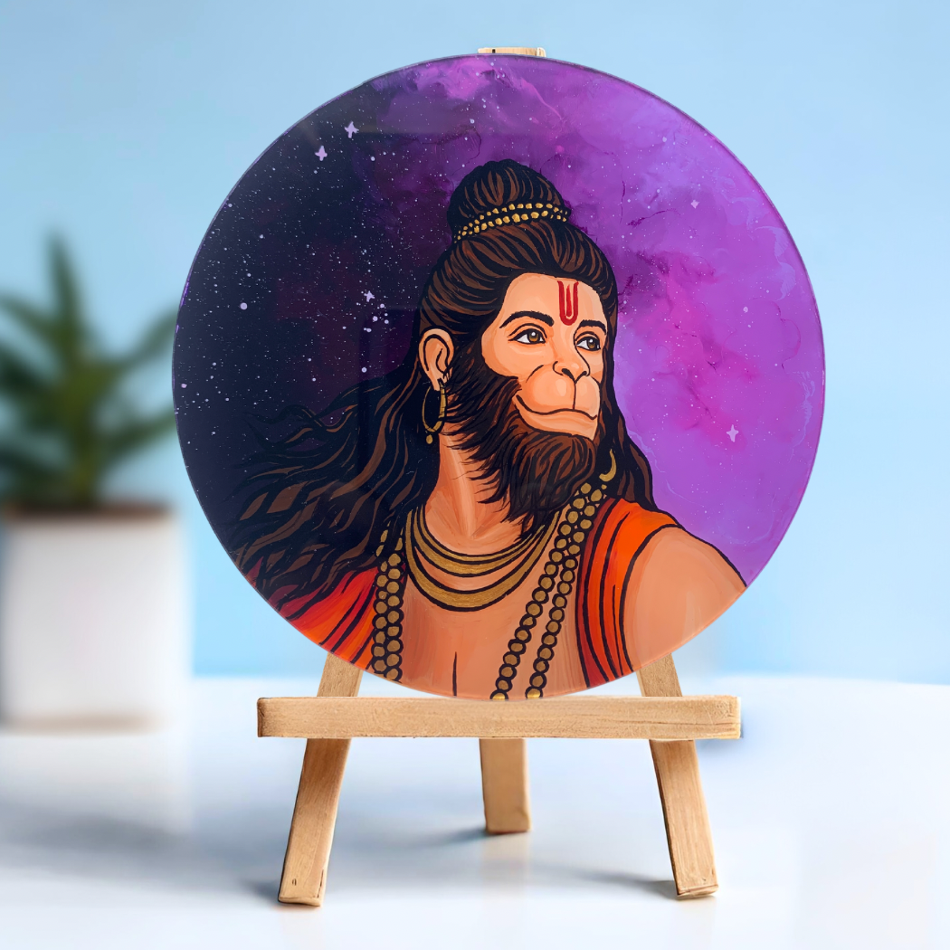 Hanuman Original Glass Painting