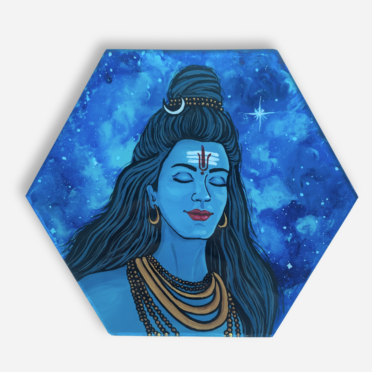 Lord Shiva Original Glass Painting