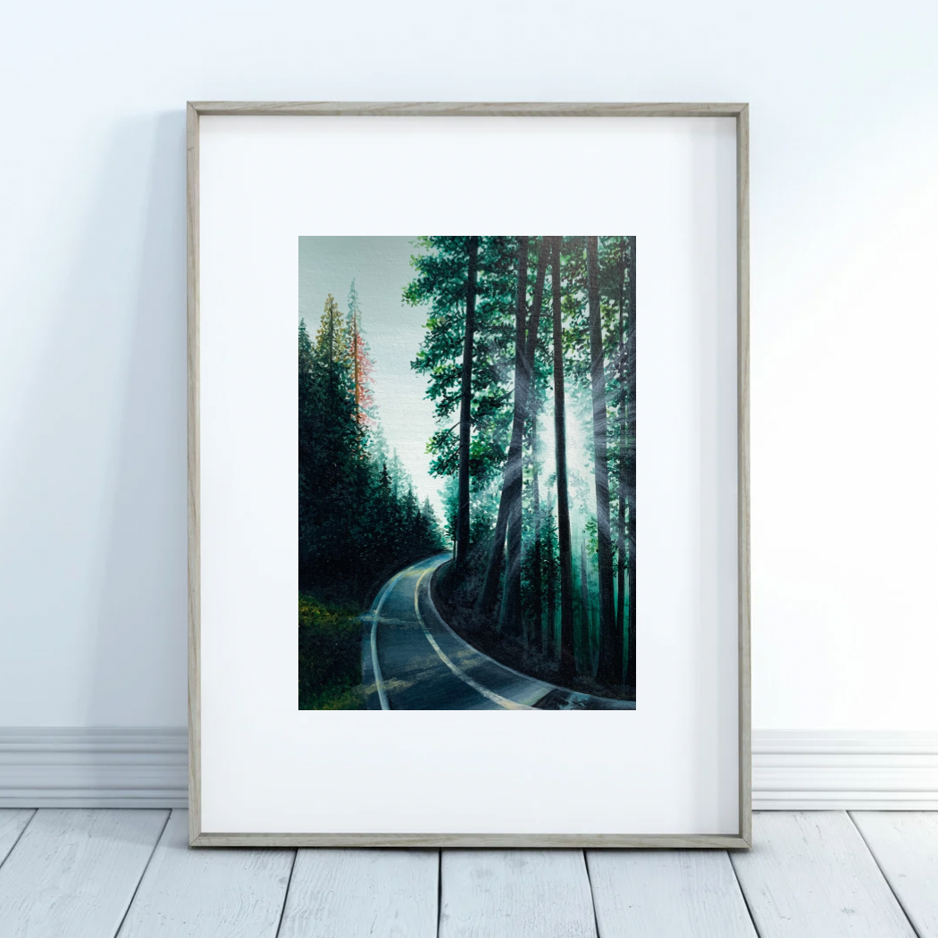 Forest Journey: Gouache Painting Prints