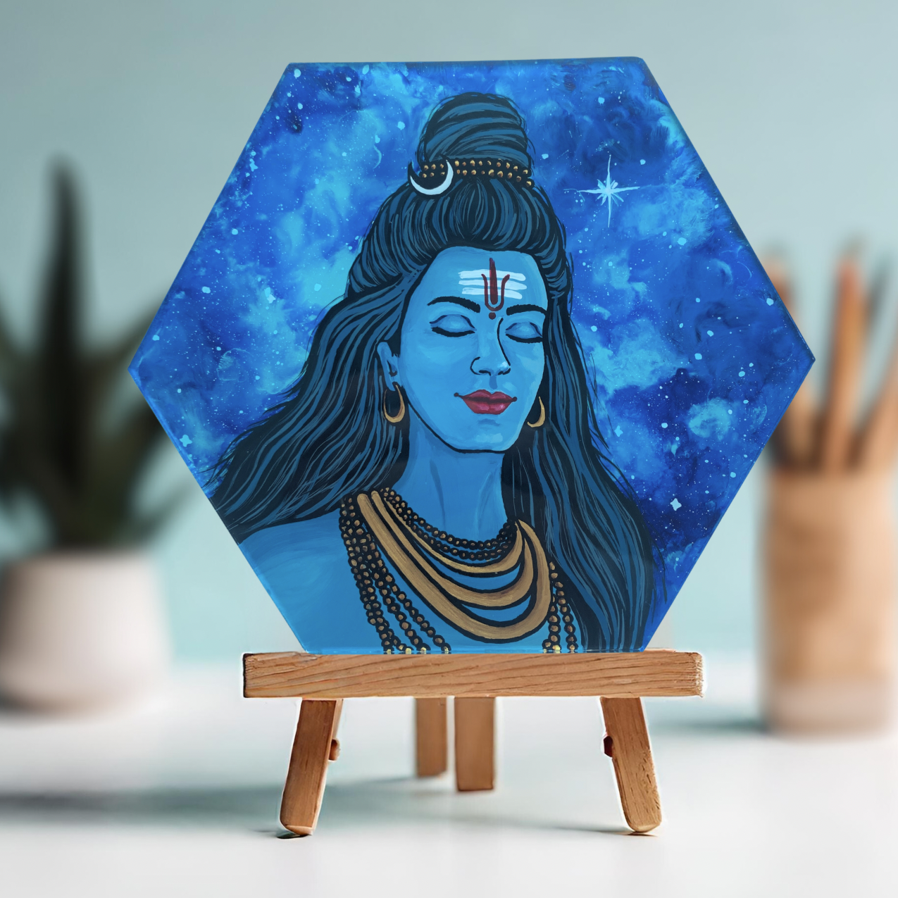 Lord Shiva Original Glass Painting