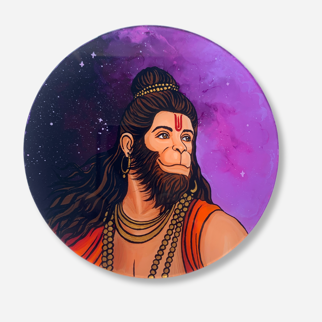 Hanuman Original Glass Painting