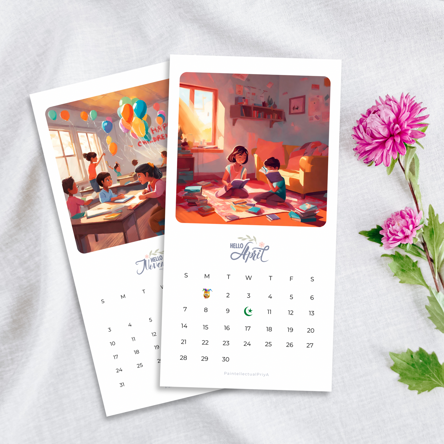 Bookmark Calendar 2024: Innocent Echoes