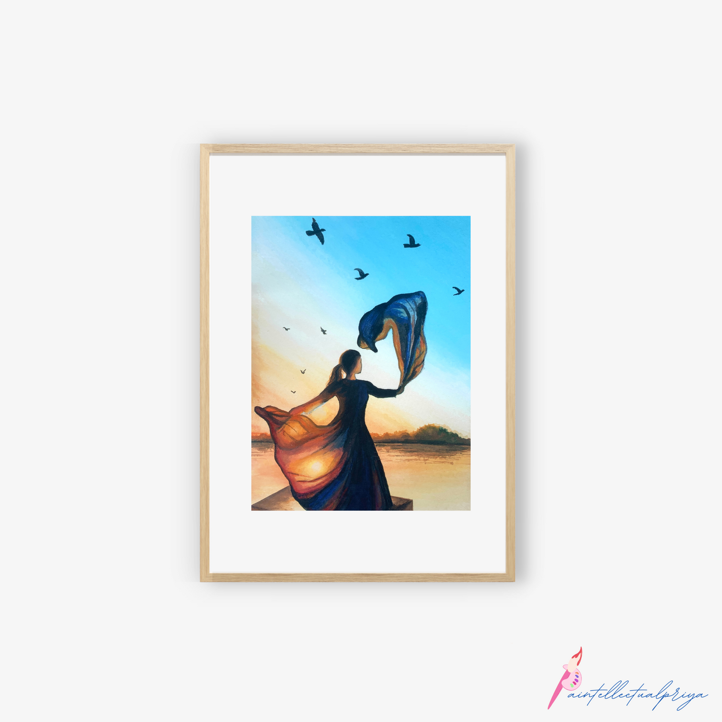 Art Print Of Enchanting Sunset Dance of a Girl | Wall Art Home Decor