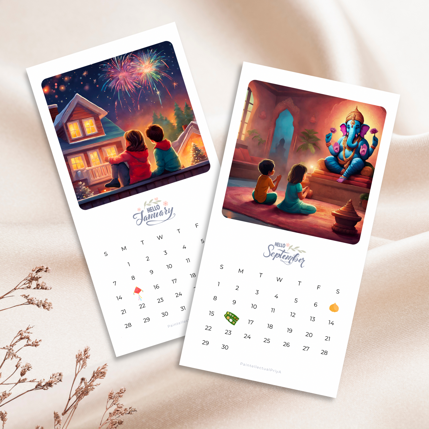 Bookmark Calendar 2024: Innocent Echoes