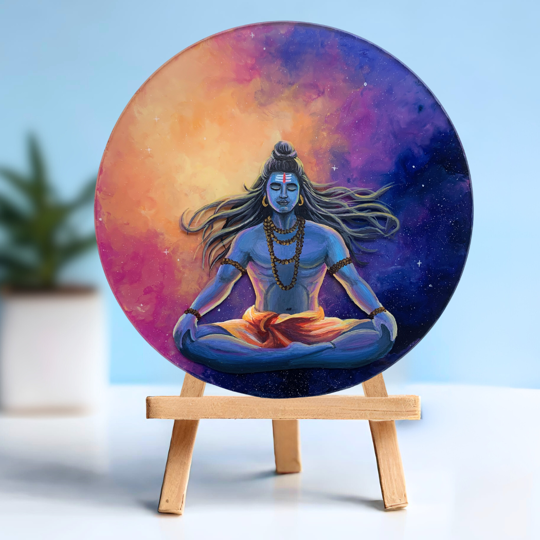 Shiva Original Glass Painting