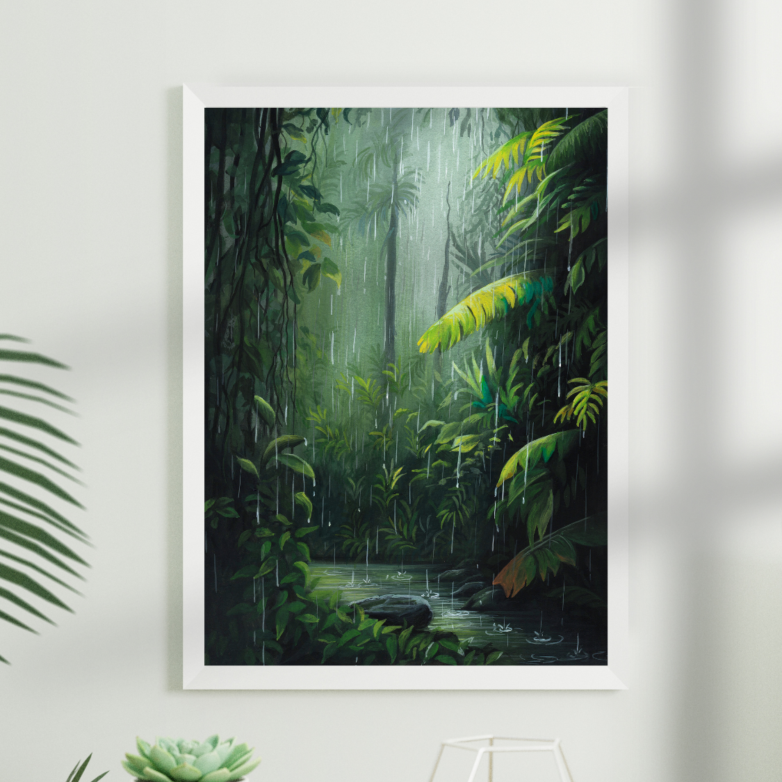 Lush Rainforest: Gouache Painting Prints