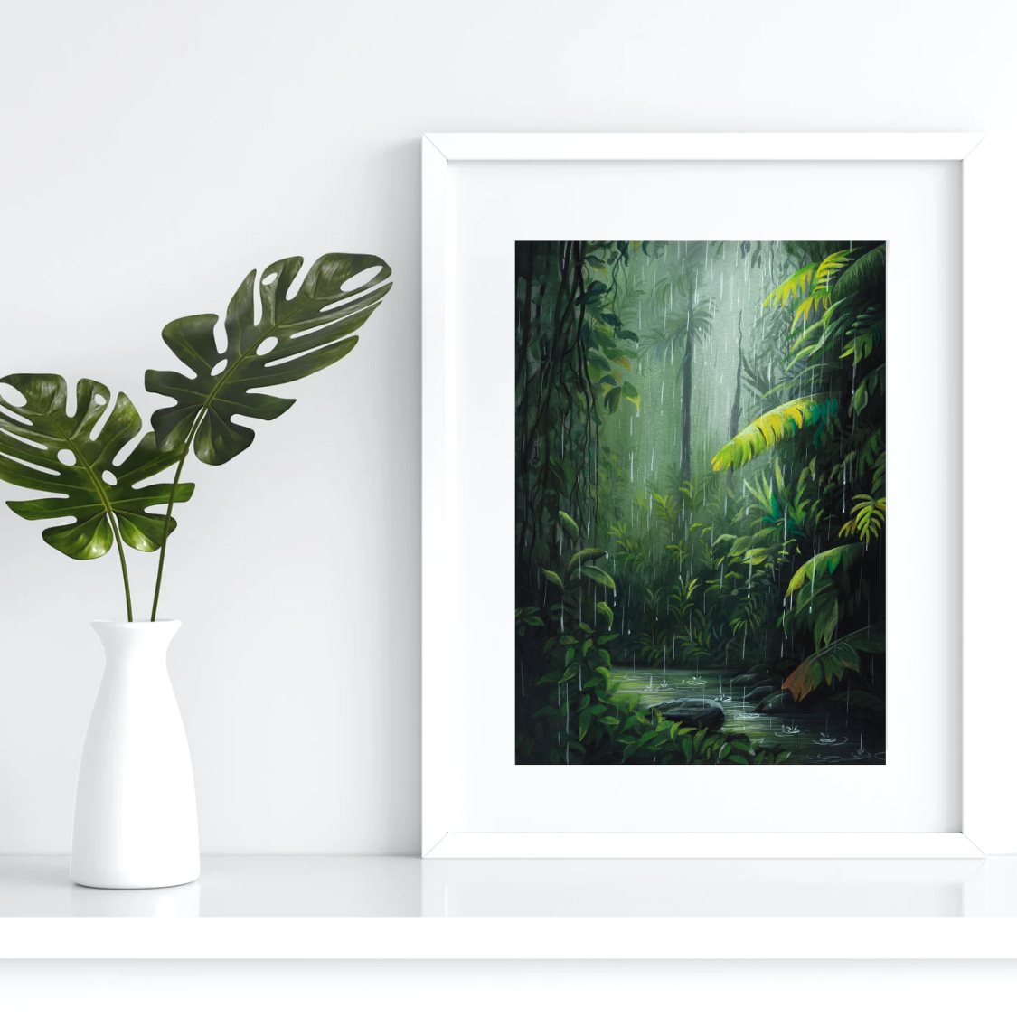 Lush Rainforest: Gouache Painting Prints