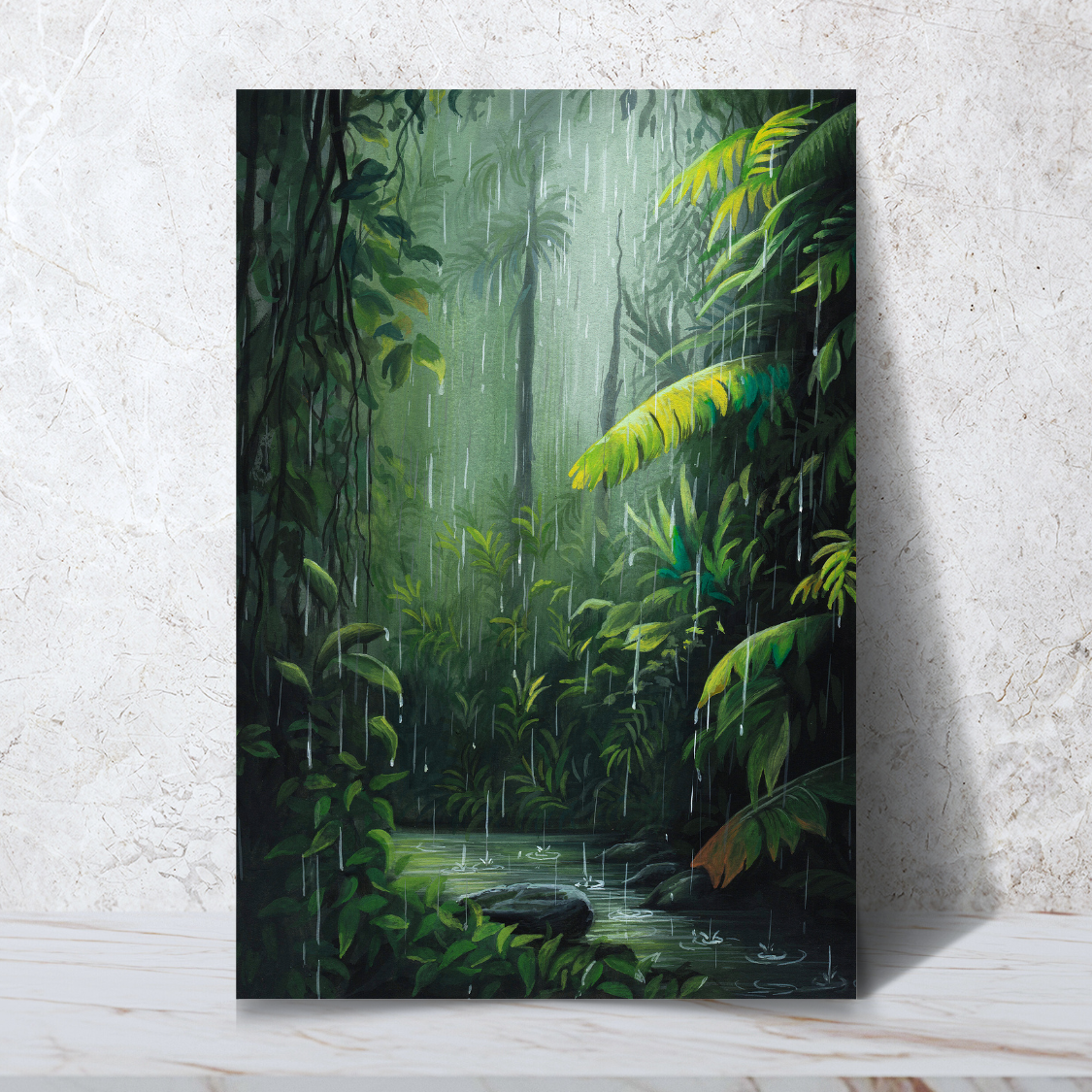 Lush Rainforest: Gouache Painting Prints